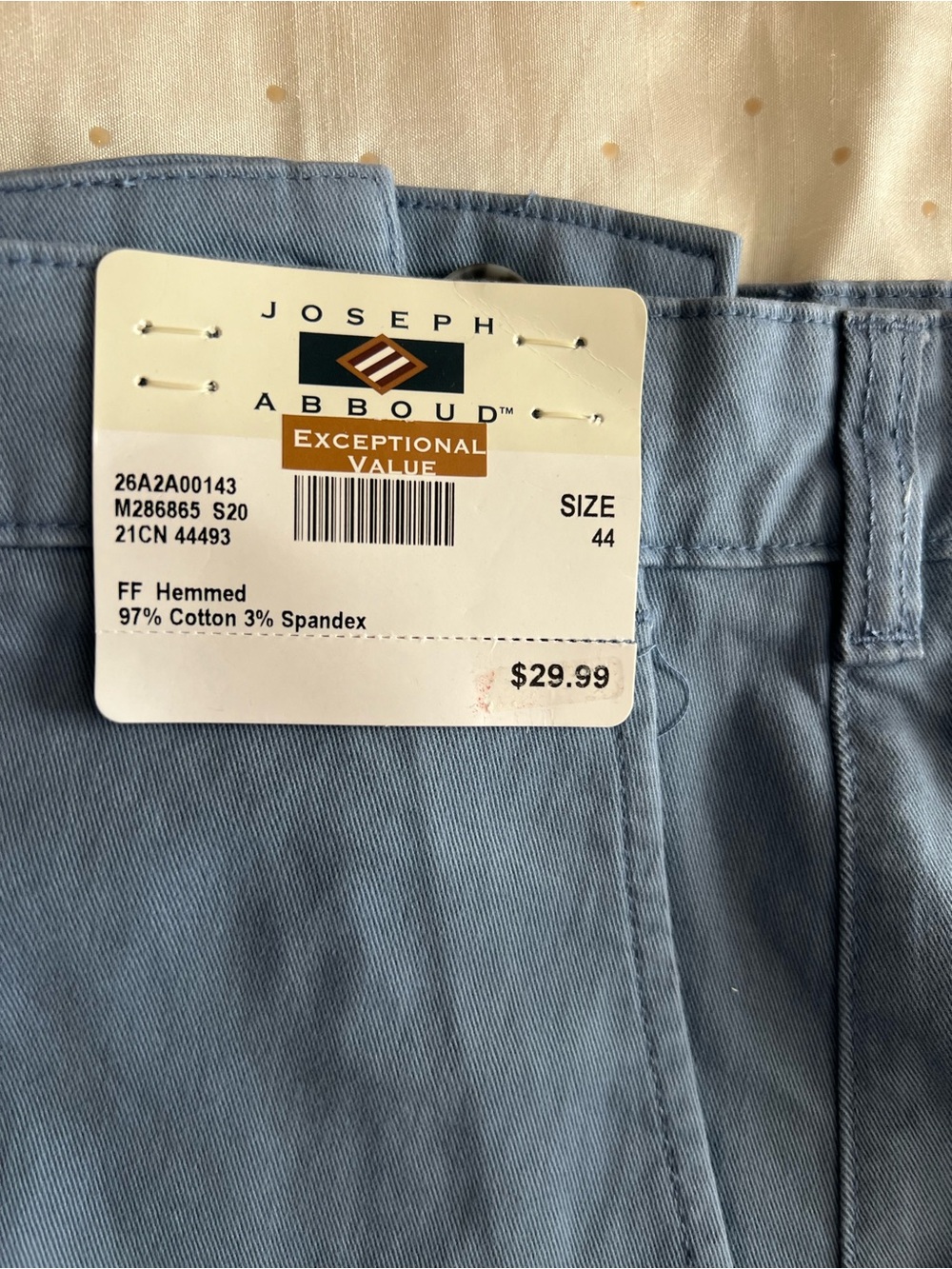 Joseph Abboud Light Blue Cotton Blend Shorts